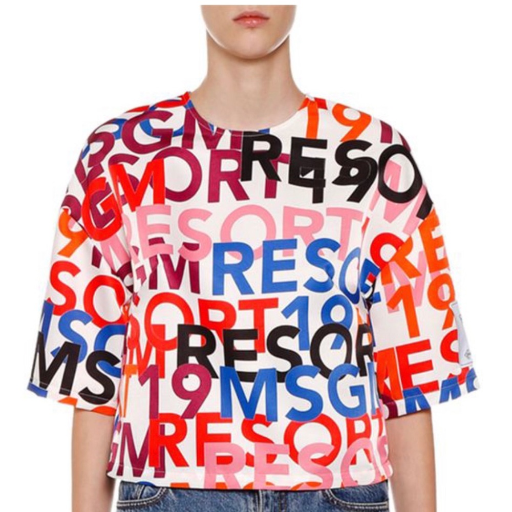 MSMG 2019 Resort Collection Logo Print Crop Top